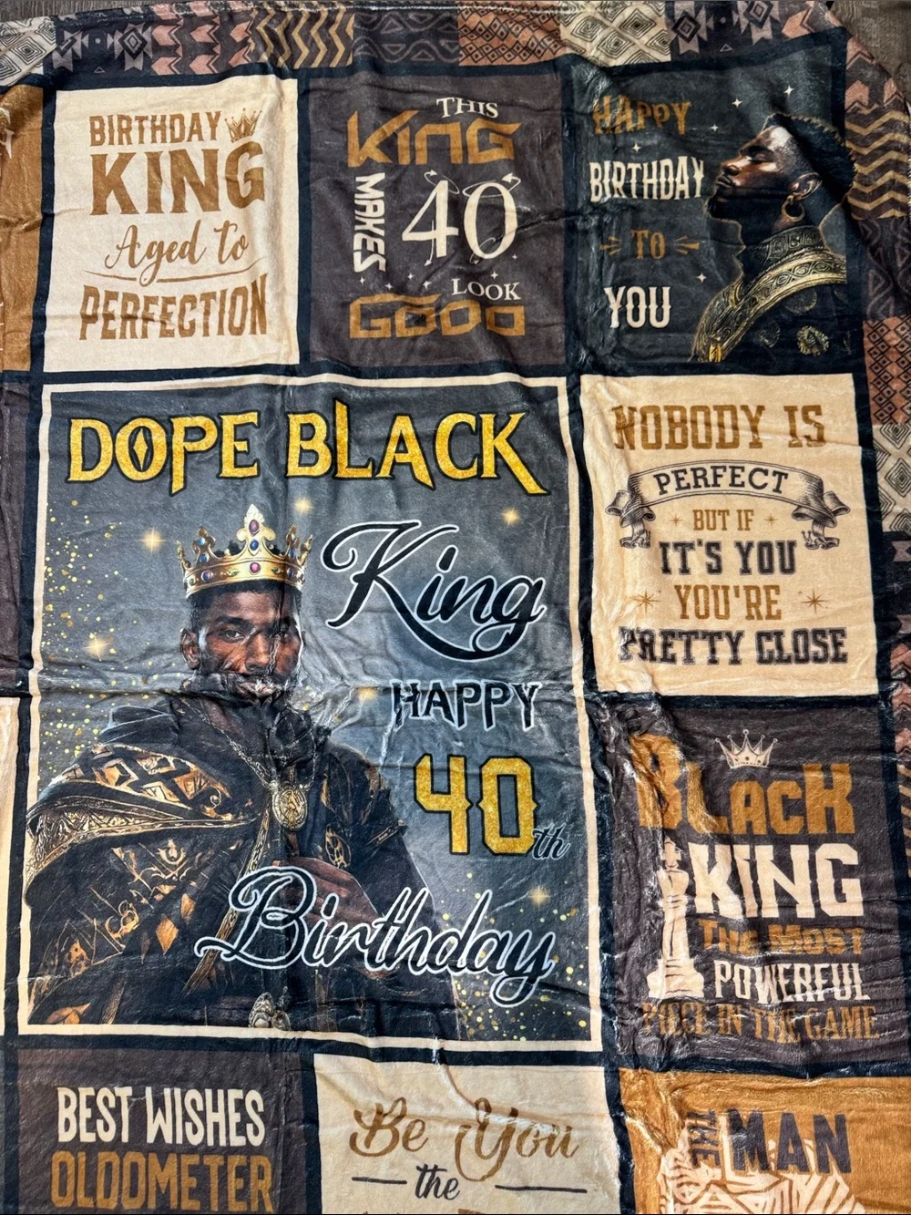 New 50x60 Dope Black King‎ 40th Birthday Throw Blanket
